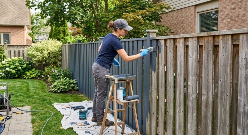 Residential Fence Painting project example
